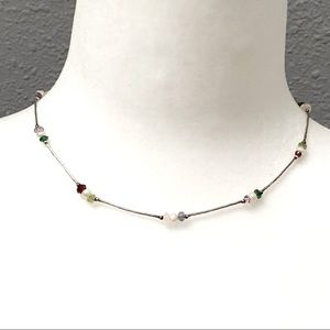 LIQUID SILVER and Semi-Precious Stone 16” Necklace